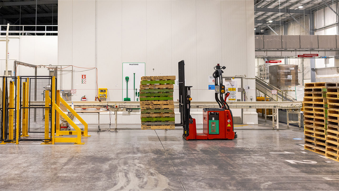 Automated Material Handling Linde automated forklift